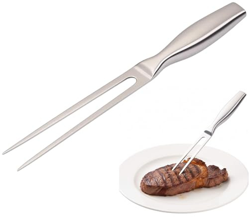 Tenedor de carne de acero inoxidable, tenedor grande, tenedor de carne de 27 cm, para barbacoa y cocina al aire libre, tenedor grande con calidad duradera