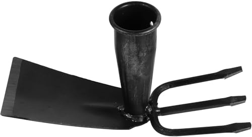 Kisangel Outil de Jardinage Houe et Râteau Robuste sans Manche pour Désherbage Plantation et Travail du Sol Outil Multifonction pour Entretien Potager et Pelouse