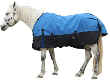 LEAFOREST 1200D strapazierfähige Pferddecke, Wind-& wasserdichte atmungsaktive Outdoordecke, Pflegeleichte Regendecke für Pferde,ohne Füllung Blauschwarz 135cm