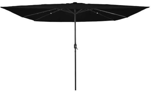 INLIFE Parasol de Jardin Noir 295 x 295 x 245 cm Polyester et Acier-42003666