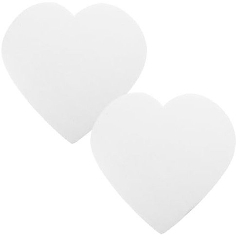 BESPORTBLE 2-Piece Heart Shaped Cake Dummies, 8-Inch Polystyrene Foam Bases for Icing Practice and Display, White Foam Cake Tiers for Wedding Decorations and DIY Baking Crafts, 5cm Height