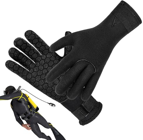Ghjkldha Guantes De Buceo | Guantes Antideslizantes Ajustables Multiusos Térmicos De 3mm para Snorkel | Equipo para Deportes Acuáticos,para Navegación Vela Natación Esquí y Actividades Acuáticas