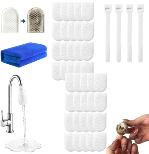 2026 New Faucet Filter Cotton Bag, 20/40/50/100Pcs Universal Replacement Faucet Filter Bag for Filtering tap Water, Cotton Filter Bag for Faucet, Kitchen Sink (40pcs)