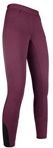 HKM Ridleggings – Yvi – silikon helsits, vinröd, 122/128