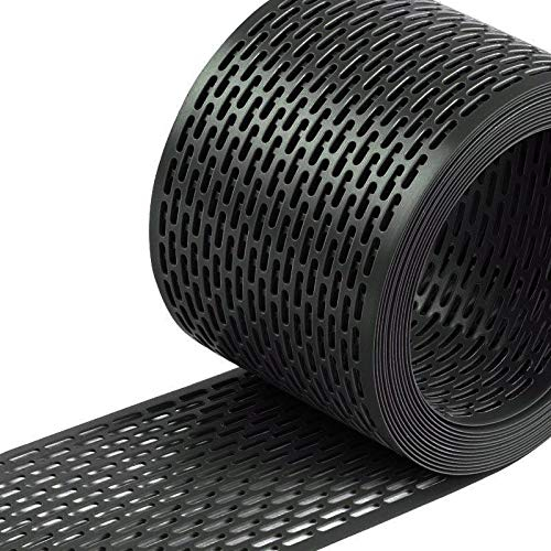 5m Traufgitter Lüftungsgitter Lüftungsband Dach Vogelschutzgitter Vogelschutz 100mm oder 80mm (100mm, Schwarz)