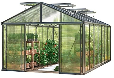 GFP Serra Asteria 25 Light 311 x 534 cm, lastre a doppia parete spesse 12 mm, colore antracite