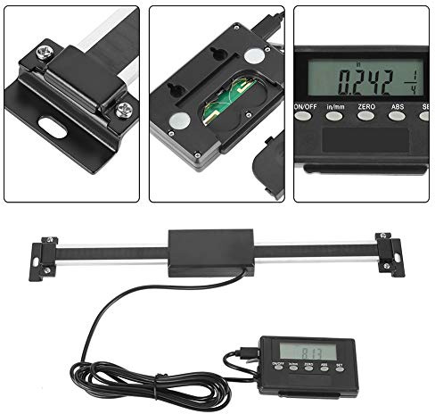 Lectura digital, 0-200 mm Multifuncional Escala lineal digital DRO Medición remota por LCD para fresadoras, Tornos