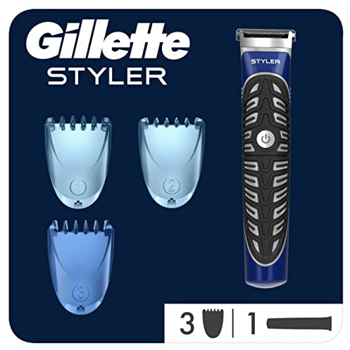 Gillette 4in1 Präzisions-Styler mit Barttrimmer + Rasierer + Rasierklinge + 3 Kammaufsätze, Geschenk Männer
