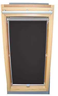 Rollo für VELUX Dachfenster THERMO Alu-Rückseite Dachfensterrollo für TYP GGL/GPL - 610 oder S10 - Farbe Dunkelgrau - mit Haltekrallen