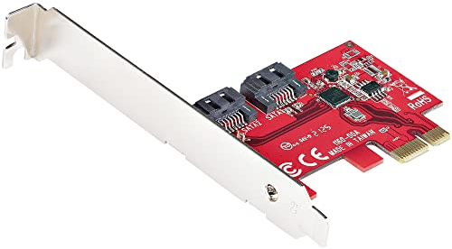StarTech.com Carte PCI Express SATA 2 ports - Contrôleur PCIe SATA - 6Gbps - ASM1166 Non-RAID - Carte PCI Express 3.0 vers SATA - Connecteurs SATA Empilés - Carte d'Extension SATA(2P6G-PCIE-SATA-CARD)