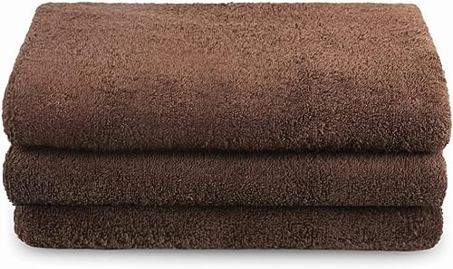 Tuva Home 3x Set Di Asciugamani Asciugamano In Cotone 90x180cm Wellness Spa Asciugamano Da Sauna Telo Da Bagno 100% Cotone Telo Da Massaggio Telo Da Sdraio Telo Mare (Marrone)