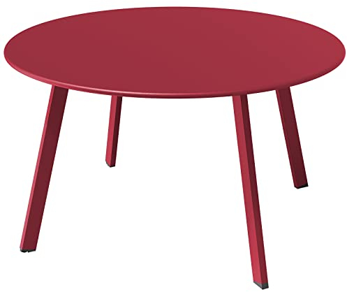 Grand patio Kaffeetisch Beistelltisch Outdoor Tisch Balkontisch, Einfacher Aufbau, Beistelltisch für Outdoor, Indoor, Wohnzimmer, Büro (Bossa Nova Rot)