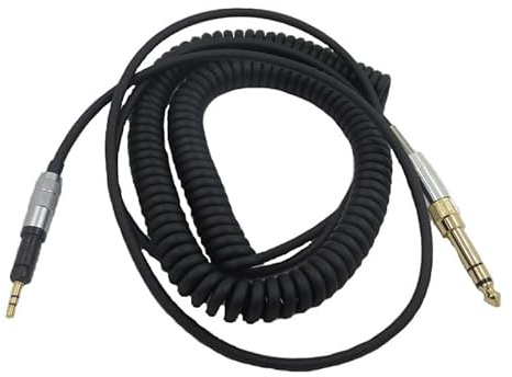 Yaowangan Câble spiralé pour casque Sennheiser HD6 MIX HD7 DJ HD8 DJ HD515 HD518 HD558 HD598 HD549 HD569 HD579 HD595 HD599, fil audio de remplacement avec adaptateur 6,35mm, s'étend jusqu'à 5m