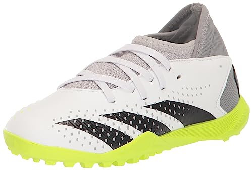 adidas Accuracy.3 Unisex Turf Sneaker Football Boots, Ftwr White/Core Black/Lucid Lemon, 17.0 cm