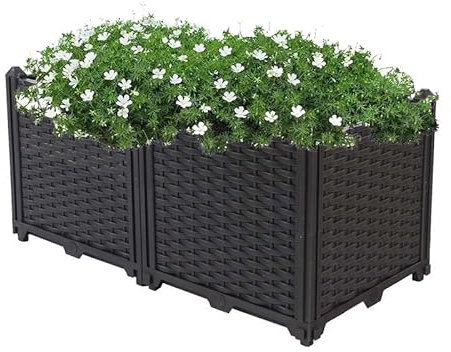 YSUEFIJO Jardinera Exterior Grande Rectangular, Jardinera Alta Interior, Jardinera Balcon Autorriego, Jardinera Vertical Interior, para Patio Trasero Al Aire Libre