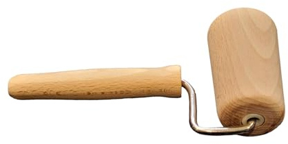 Wooden World - Diagonal Nudelholz für Kekse Tarte kleiner Holzroller mit einem Griff 7.5 cm