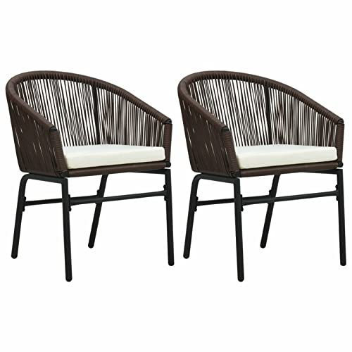 Chusui Gartenstühle 2 STK. Gartenmöbel, Balkonstühle, Hochlehner, Balkonmöbel, Bistrostuhl, Garten Stühle, Sit Möbel, Armlehnenstuhl, Braun PVC Rattan