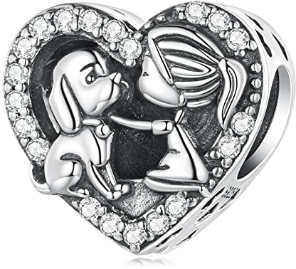 NINGAN S925 Charms Liebe Haustiere Familie Anhänger | Geschenk für Frauen, Mädchen, Freunde, Ehefrau, Mutter, Tochter – Geburtstag, Jahrestag, Valentinstag, Weihnachten