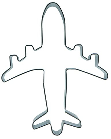 Keewah Airplane Cookie Cutter, 5.2 x 4.1 inch, Stainless Steel