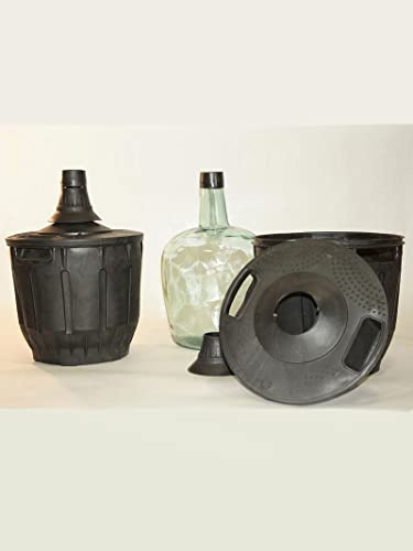 Garrafón cristal soplado funda negra boca estrecha 8 litros