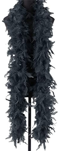 2m Flauschige Federboa,Asudaro Truthahnfedern Flauschige Truthahnfederboas Feder Poncho Kragen Cape Stola Schal Streifen Truthahnfedern für Basteln Weihnachten Fasching Theater Schwarz