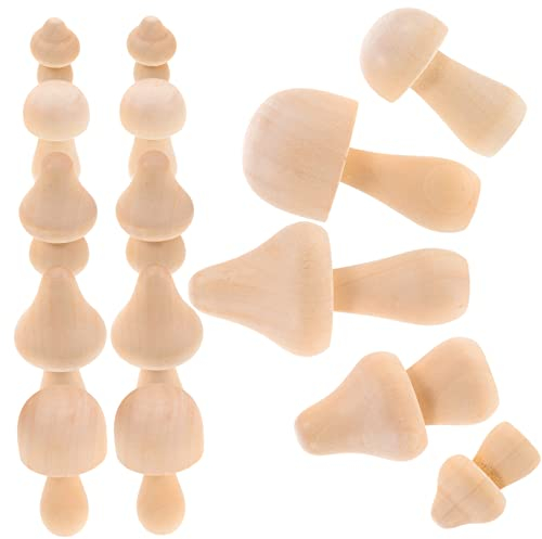 Homoyoyo 25st Pilzornamente Aus Holzschnitzerei Zeug Mini-holzpilz Holzpilz Zum Basteln Unbemalte Holzfiguren Pilzhandwerk Selber Machen Unfertige Holzpilze Hölzern Statue Kind