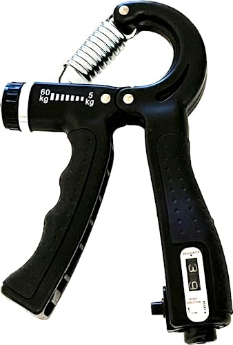 Handtrainer Unterarmtrainer Fingertrainer Verstellbarer Griffkraft 5 - 60kg mit Griffe Zähler Rutschfester Griff für Zuhause und Unterwegs