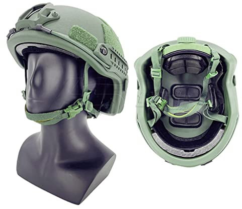 TS TAC-SKY Mit Helm Aufbewahrungstasche 1.5KG Schwere NIJ IIIA Kevlar Material Schnell Militärischen Ballistischen Helm, Aluminiumlegierung L4G24 NVG 10mm Dicke (Color : OD)