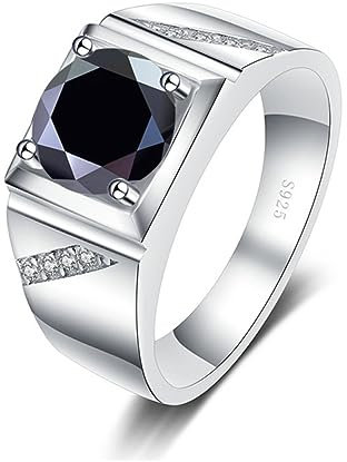 2ct Moissanite Eheringe für Männer Rundschliff D Farbe VVS1 Rot/Grün/Blau Diamantringe Moissanit Verlobungsringe mit Zertifikat (Schwarz, 10), 10, Edelstein, Moissanit, 10, Edelstein, Moissanit