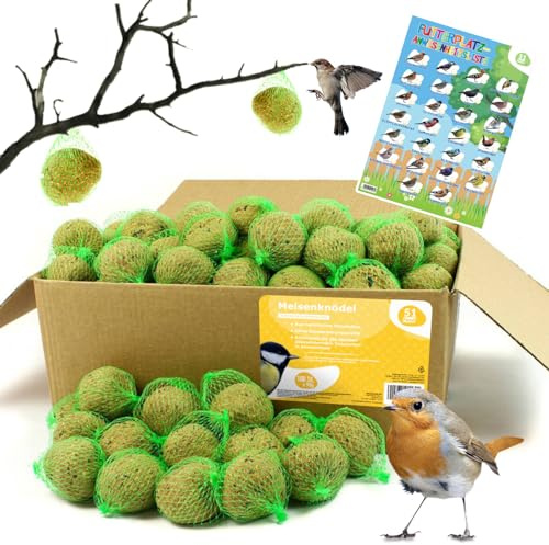 ARPON Meisenknödel, Vogelfutter - Futterknödel für Vögel zur Ganzjährigen Fütterung - Vogelknödel mit Nährstoffreichen Zutaten - Fettfutter für Wildvögel- Fat Balls - Made in EU