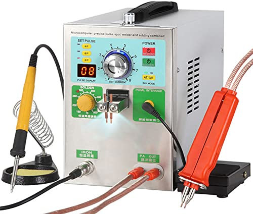 Saldatrice a Punti a Batteria, saldatrice a Punti a impulsi a induzione Automatica da 3,2 kW, saldatrice a Batteria con Stazione per Saldatore e Perno di Saldatura per Striscia di Nichel per sald