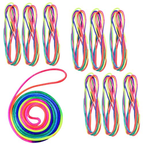 FDCGAS Finger Twist String Game – 10 Pieces Finger String Game for Children, Finger String Game Rainbow Rope, Children's Hand Rope Games, Cats Cradle String, Great as a Small Gift, 160 cm