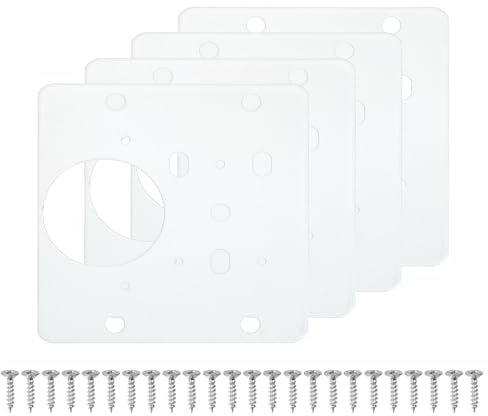 sourcing map Cabinet Hinge Repair Plate, 4 Set 85mm/3.35 Stainless Steel Kitchen Cupboard Door Hinge Repair Plate Kit Includes Fixing Screws for Wooden Kitchen Cabinet Doors, White