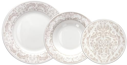 Tognana New Dama, servizio piatti 18 pezzi per 6 persone, porcellana, beige
