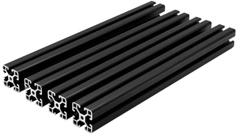 4040 T-Nut-Aluminium-Extrusion, 500 mm, schwarz, extrudiertes Aluminiumprofil, 40 x 40, T-Schlitz-Rahmen, europäischer Standard, eloxierte Linearschiene für 3D-Drucker, Zubehörteile