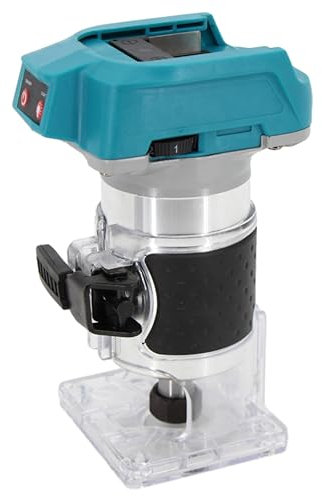Fresadora de Madera Inalámbrica de 580W Fresadora de Mano para Cortes de Precisión en Madera Compatible con Batería Makita 18V (No Incluida) 30000r/min de Velocidad Máxima