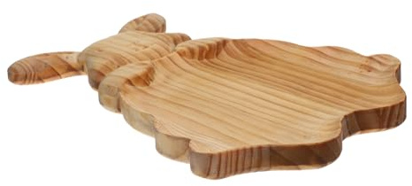 PRETYZOOM Wooden Salad Plate Rabbit Small Wood Trays for Food Bread Serving Trays
