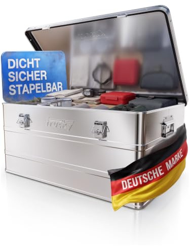 Trucky Aluminium Box mit Deckel 135L Silber Alukiste Kiste Abschliessbar | Alu, Transportbox, Metallbox, Aufbewahrungsbox, Metallkiste