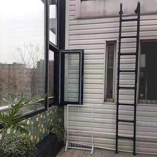 Robuste Notfallleiter für Fenster, Brunnen, Schmiedeeisen, Feuerleiter, für drinnen und draußen, Klettern für hohe Dachböden, 1,2 m Sicherheits-Trittleiter