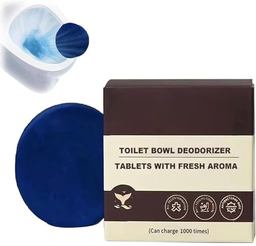 Toilet Bowl Deodorizer Tablets with Fresh Aroma, Automatic Toilet Bowl Cleaner Tablets, Deep Cleaning, Long-Lasting Freshness, Reduces Stains and Odors (Ocean)