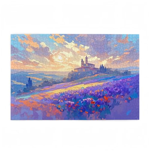 Blume Puzzle Landschaft Puzzle Große 200 Teile Erwachsene, Clevere Rätsel, Geschicklichkeitsspiel für die Ganze Familie, Holz Farbenfrohes Jigsaws mit Geschenkbox Verpackung, Zimmer Deko 35x25cm D-72