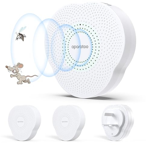 Bubbacare Répulsif Contre Souris et Rats à Ultrason, 4 Modes de Travail, 4 pcs Anti Souris Ultrason, répulsif intérieur, Efficace Contre Les Rats, sans Produits Chimiques