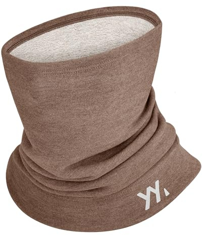 YANIKY Bufanda tubular para mujer y hombre, cálida y transpirable, calentador de cuello suave, pañuelo multifunción, bufanda elástica, marrón, Talla única