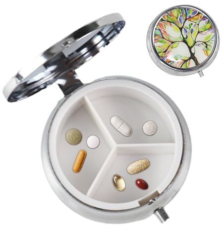 Porta Pastillas de Viaje | Pequeña Caja Para Pastillas Con 3 Compartimentos,Almacenamiento De De Pescado Para Viajes Escuela Trabajo Y Exteriores