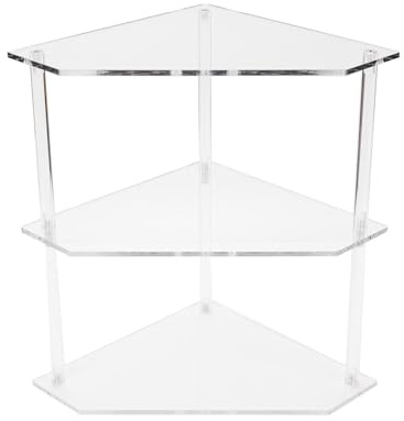 Yechiry Acryl -Ecke Beistelltisch, 3 Tier Dreieckiger Endtisch, Klare Nachttischkonsole Moderne Pflanzenständer für Wohnzimmersofa Snack Kaffee