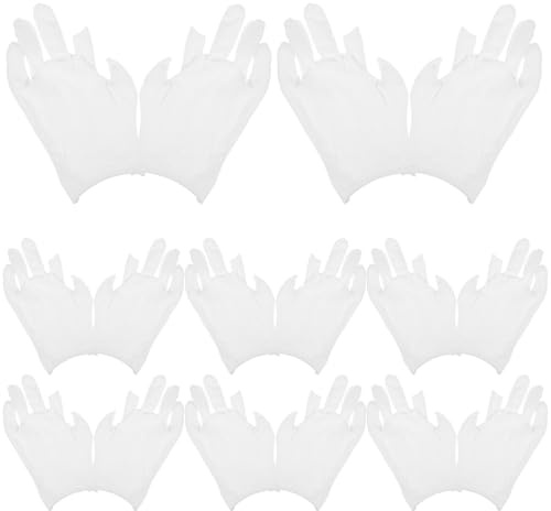 VALICLUD 12 Pairs White Cotton Work Gloves with Fingerless Design for Adults, Moisturizing Protective Gloves for Dry Hands, Suitable for Industrial and Garden Safety Use