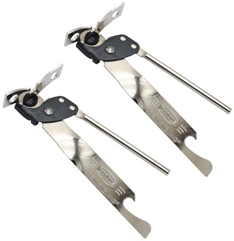 2 PCS Tin Opener, Stainless Steel Butterfly Can Opener Manual Easy Turn Handle Durable Grip Tin Opener for Kitchen Daily Use Camping Travel Food Can Opening Tool