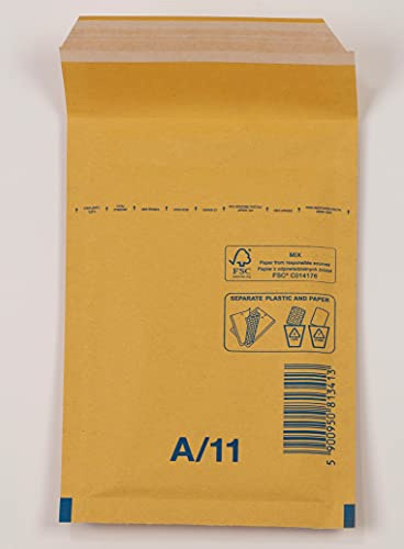 200 Stück Luftpolsterumschlag Luftpolstertasche Versandtasche 1/A 120x175 mm braun