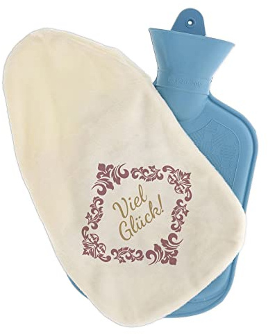 stempel-fabrik – Wärmflasche mit personalisierbarem Bezug – Ornament – kuscheliger Wärmflaschenbezug mit Wunschtext wie Namen individuell gestalten – Geschenkidee für Kinder & Erwachsene (800 ml)