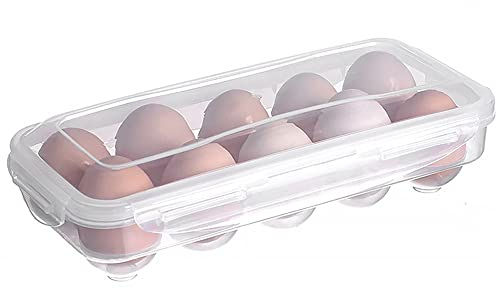 Porta Uova da Frigo - 10 Uova Portauovo Frigorifero in Plastica, per Frigorifero, Cucina (trasparente)
